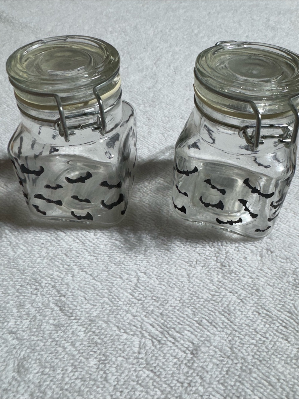 Nicoletta Bat Print Glass Mini Jars Set of 2